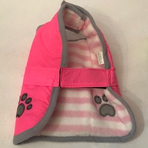 Small Hot Pink Dog Winter Coat Vest Pink Fleece Dog Coat Reflective Pet Jacket
